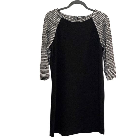 LOFT Dresses & Skirts - LOFT Black Gray Raglan Crew Neck Dress
